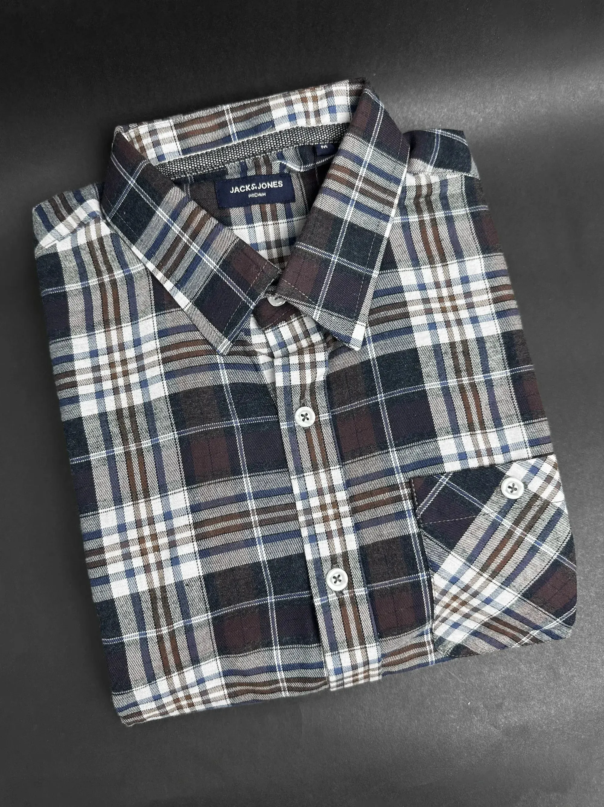 Men's Multicolor Charcoal Grey Check Shirt