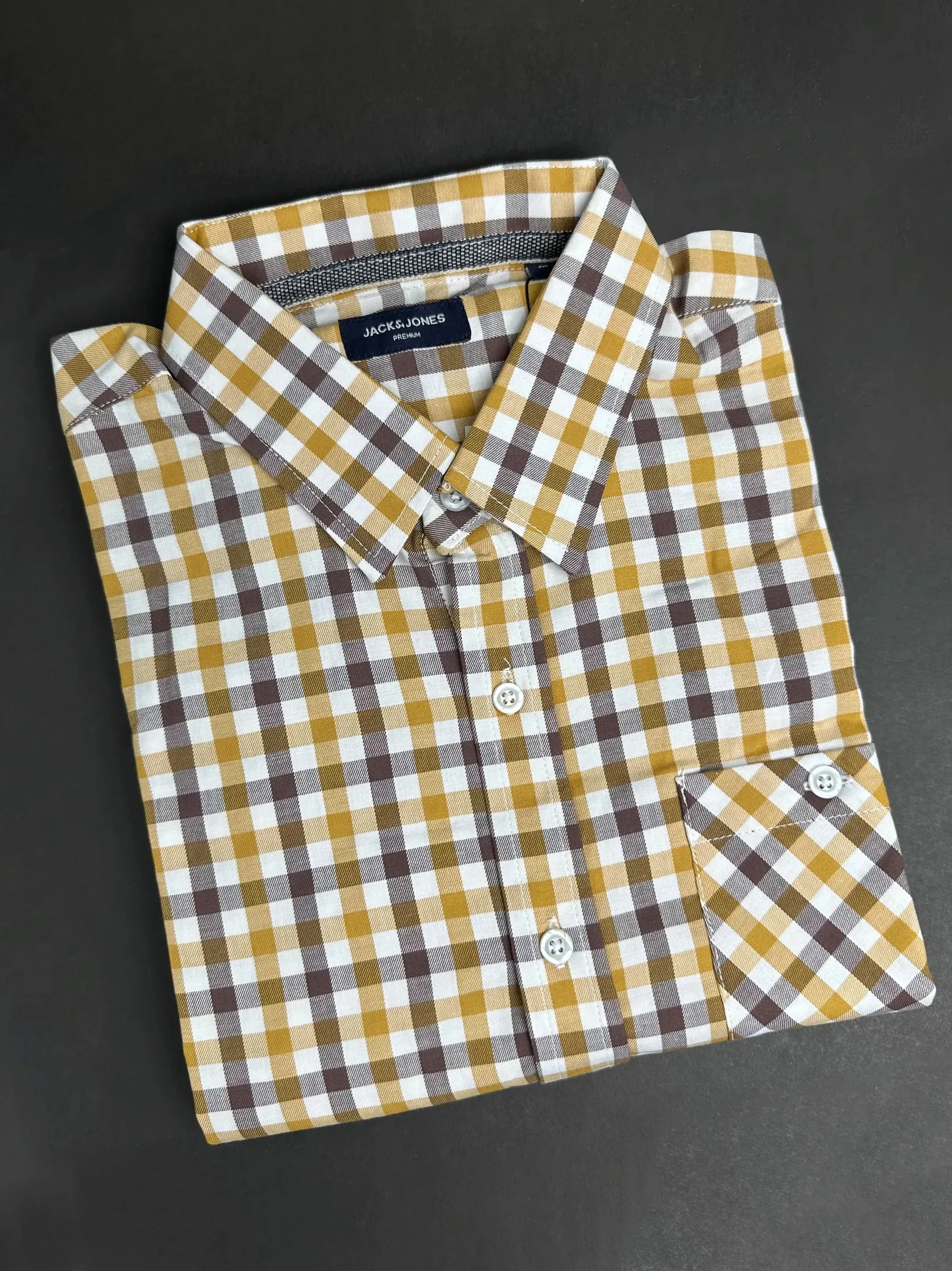 Men's Multicolor Yellow Check Shirt