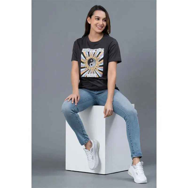 Mode by RedTape Comfortable Casual T-Shirt for Women | Half Sleeves Casual Graphic Print T-Shirt