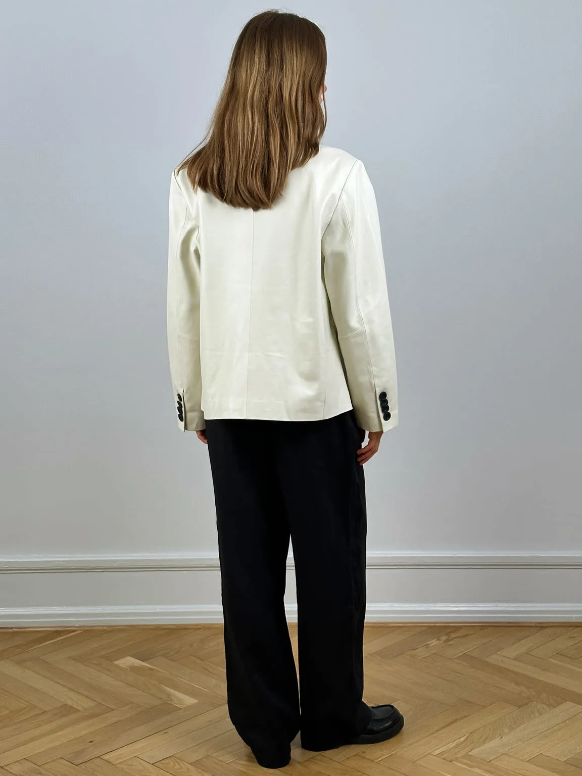 NOEL LEATHER JACKET - CRÈME