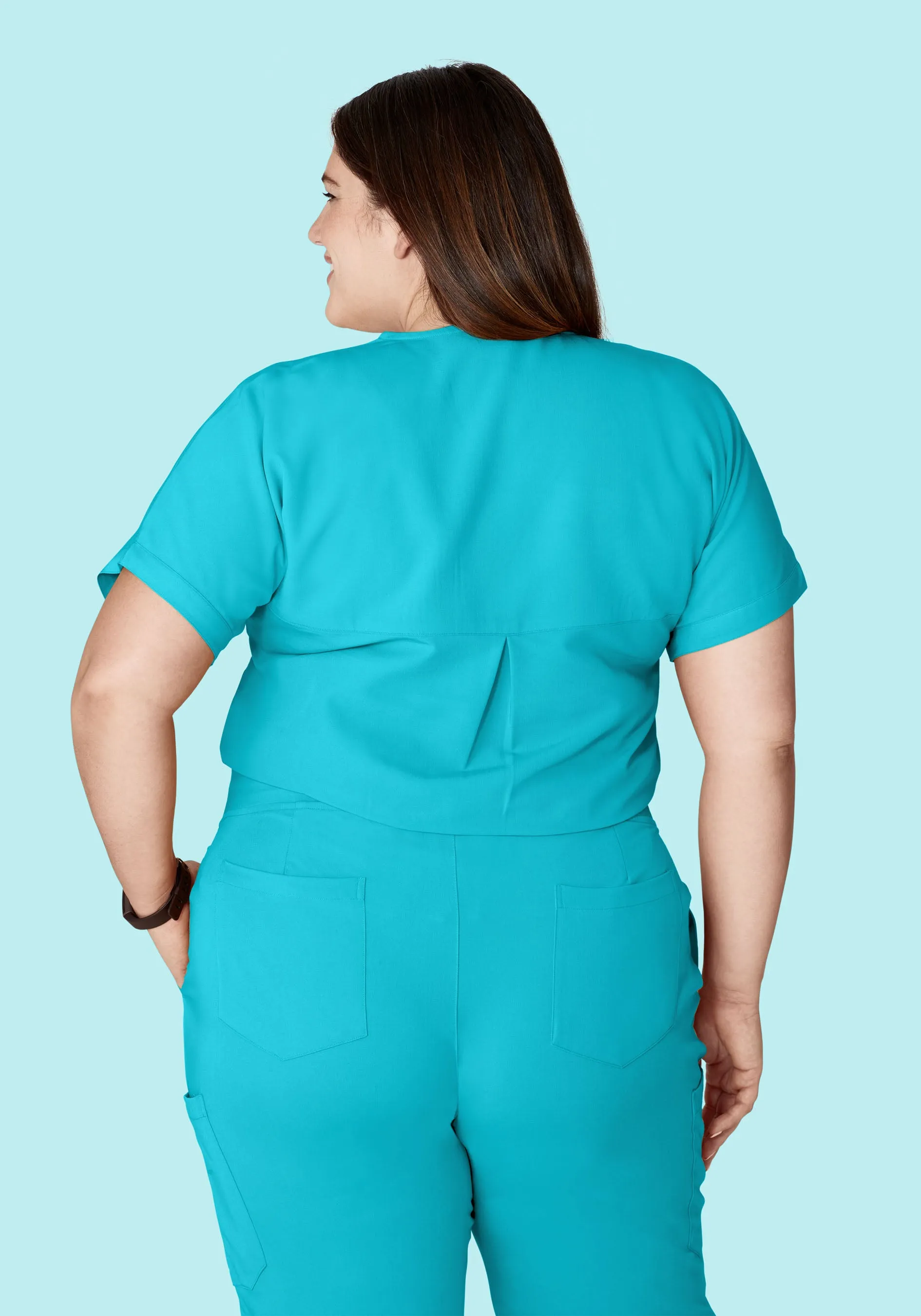 Oversized V Neck Top Teal