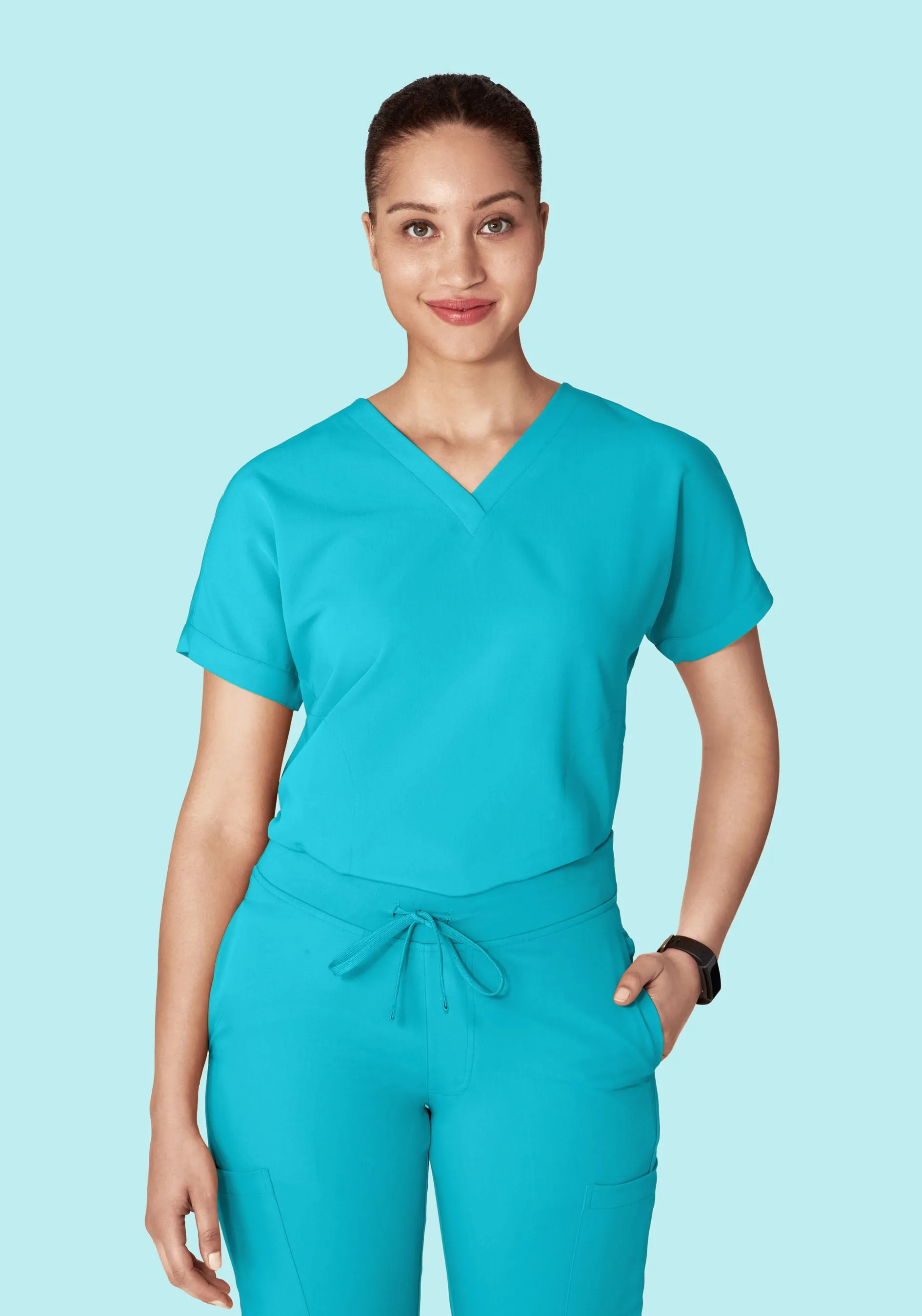 Oversized V Neck Top Teal