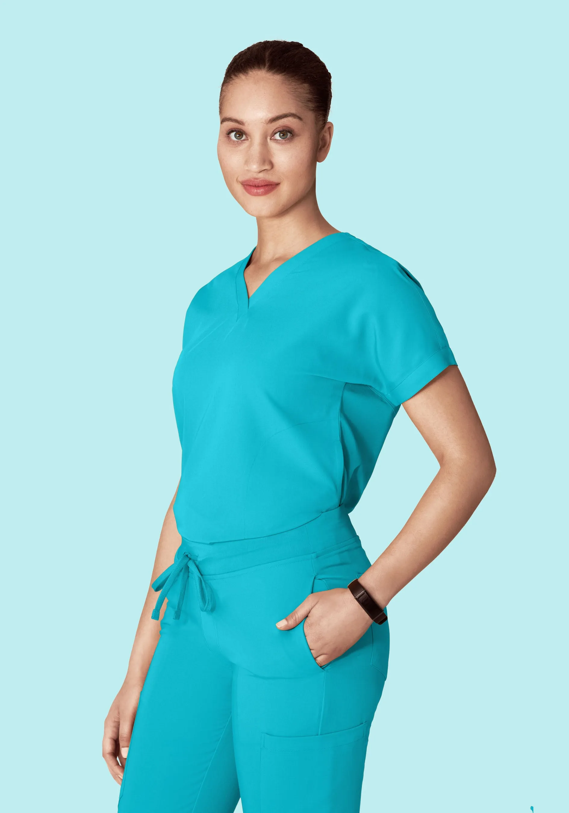 Oversized V Neck Top Teal