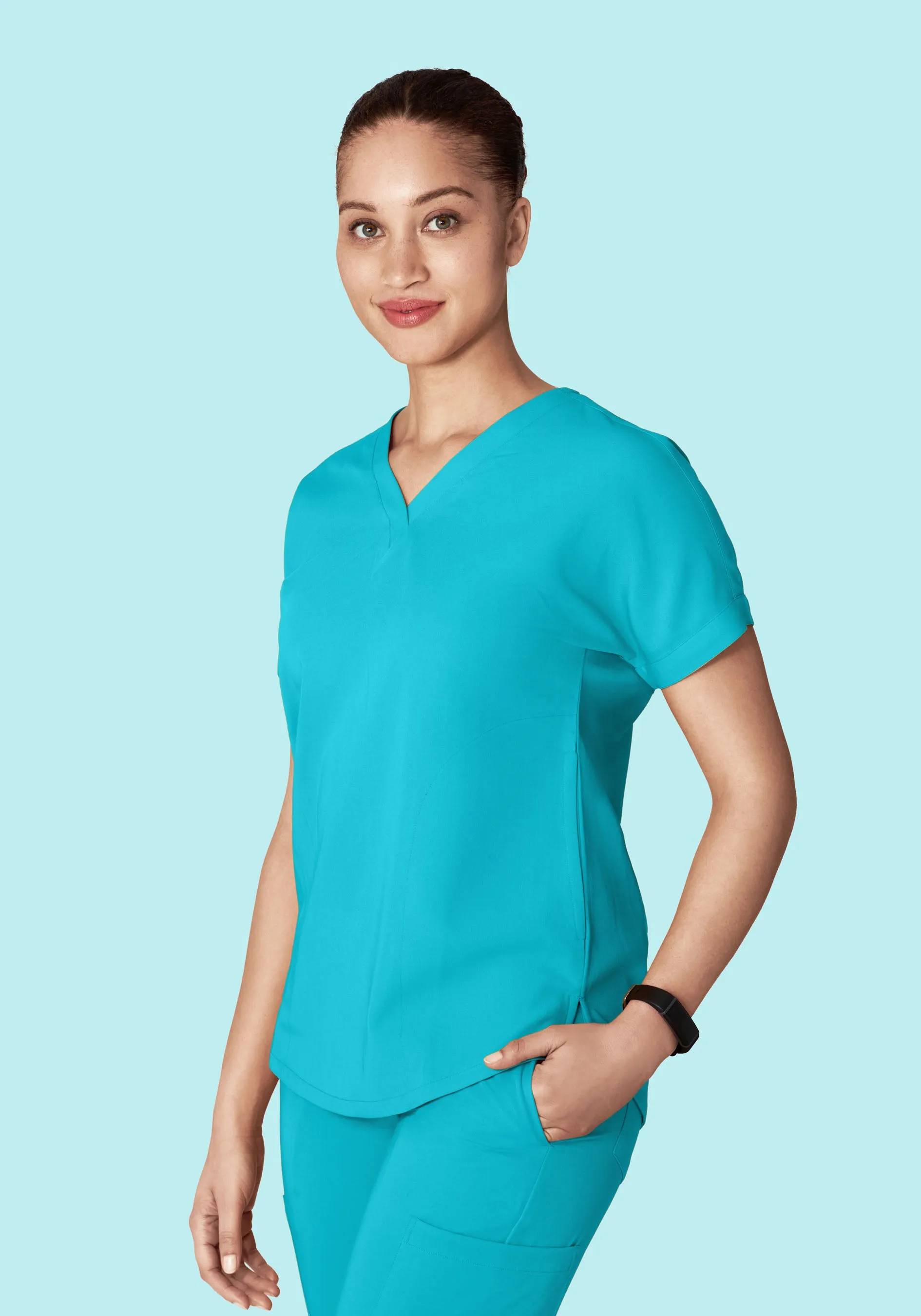 Oversized V Neck Top Teal