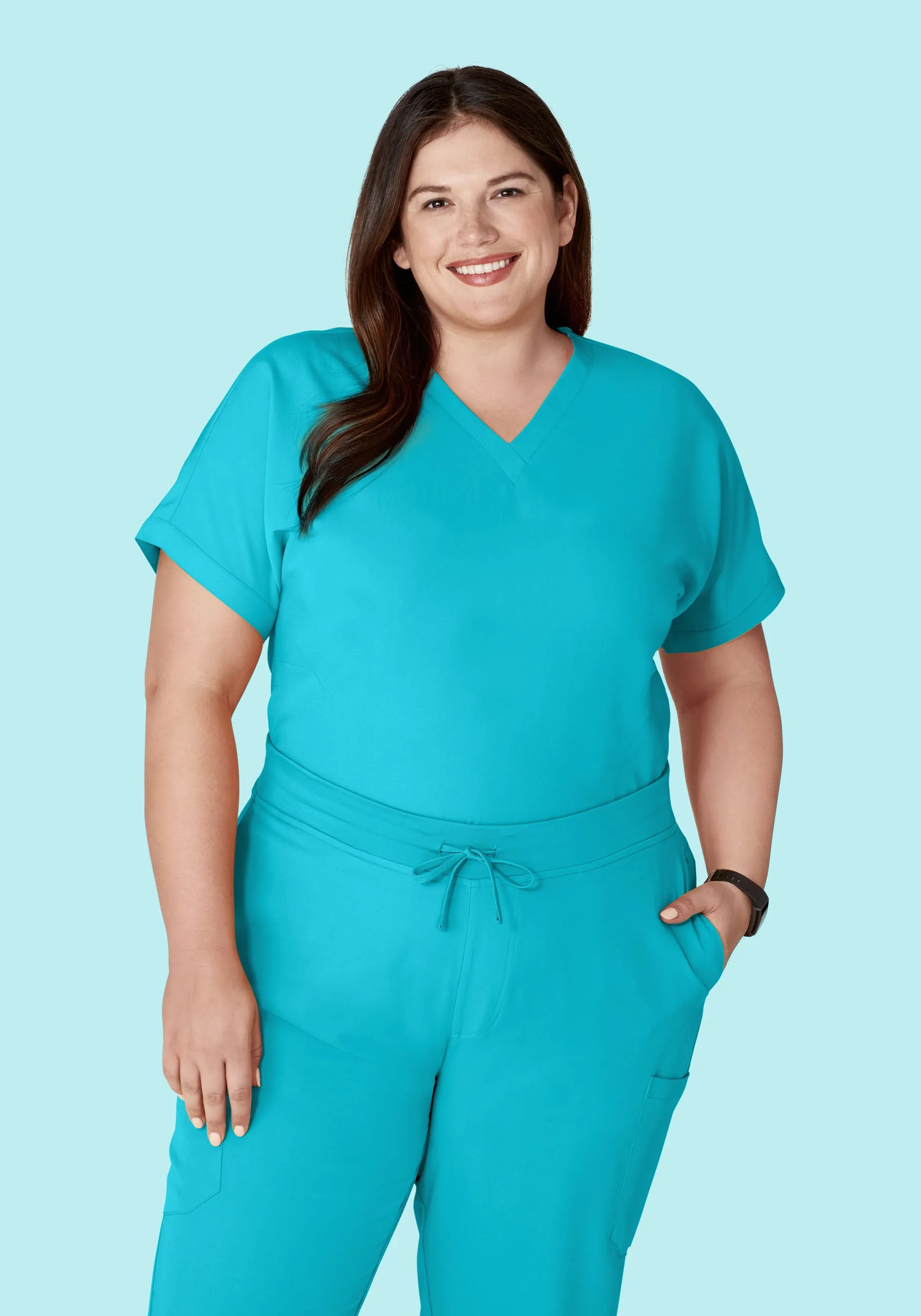 Oversized V Neck Top Teal