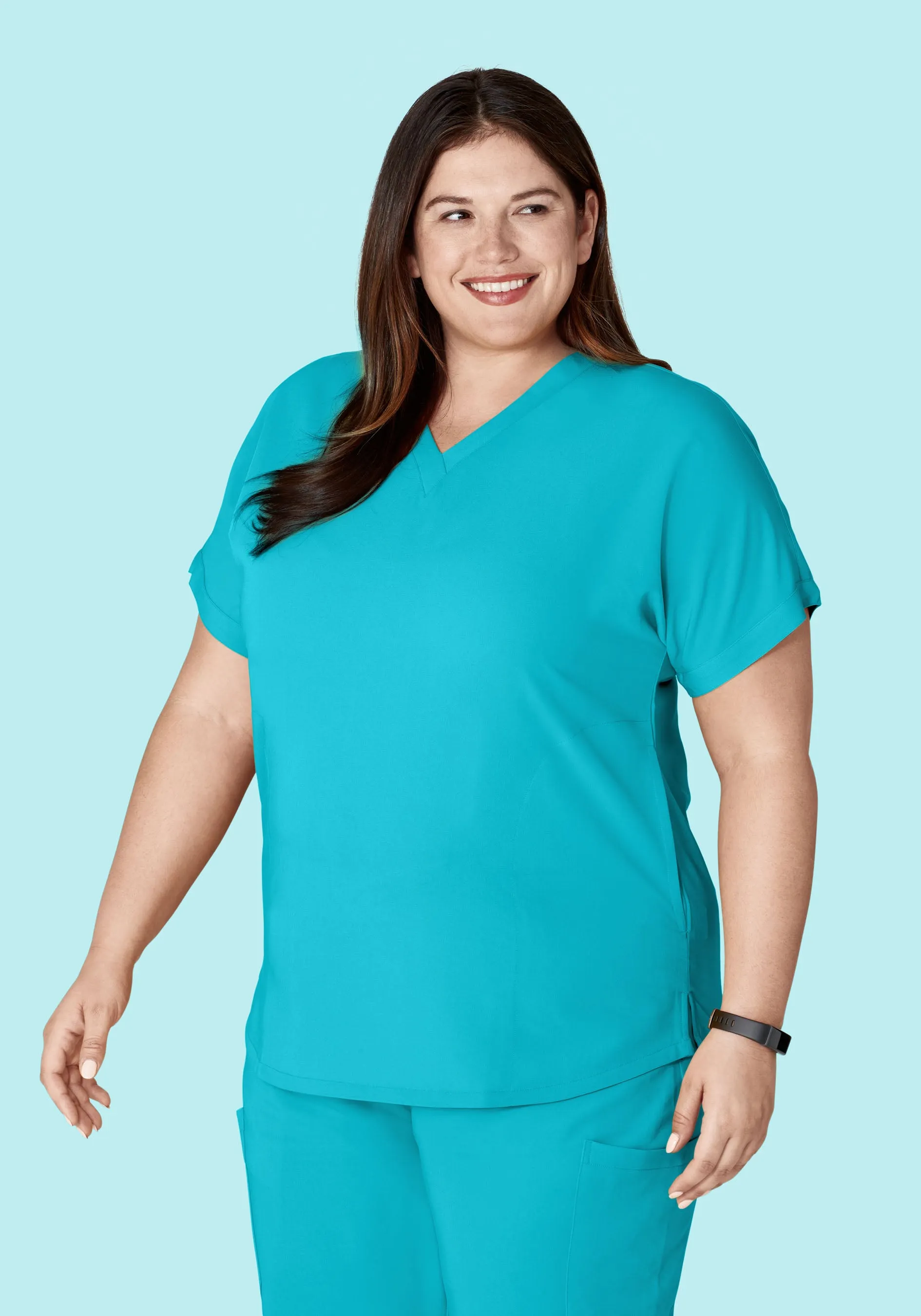 Oversized V Neck Top Teal