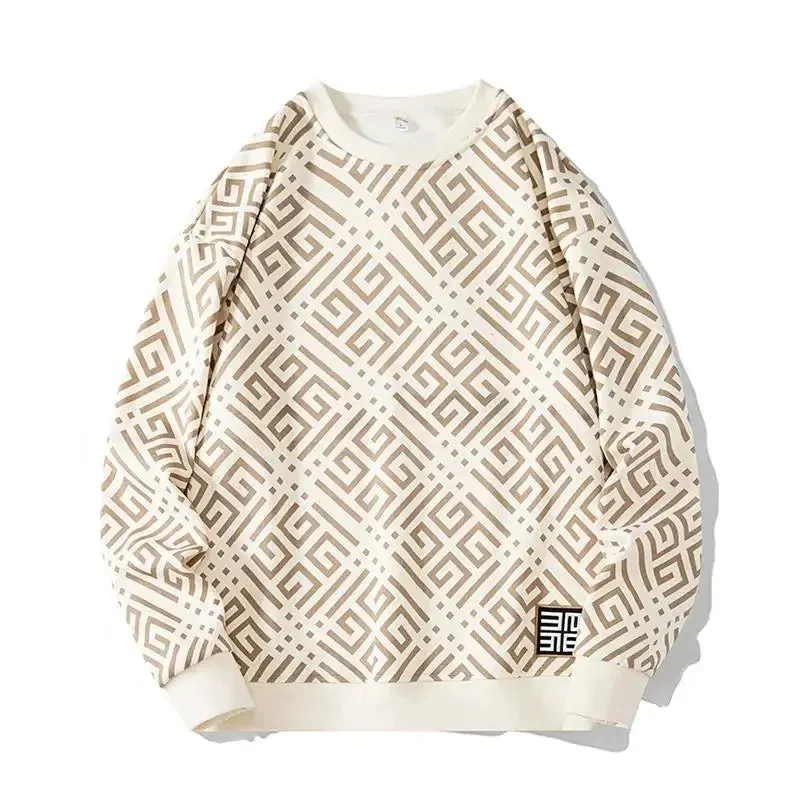 Plus Size Sweatshirt Men Oversize Pullovers Round Neck Long Sleeve Printed Casual Loose Tops Big Size Clothing 135kg 6XL 7XL 8XL