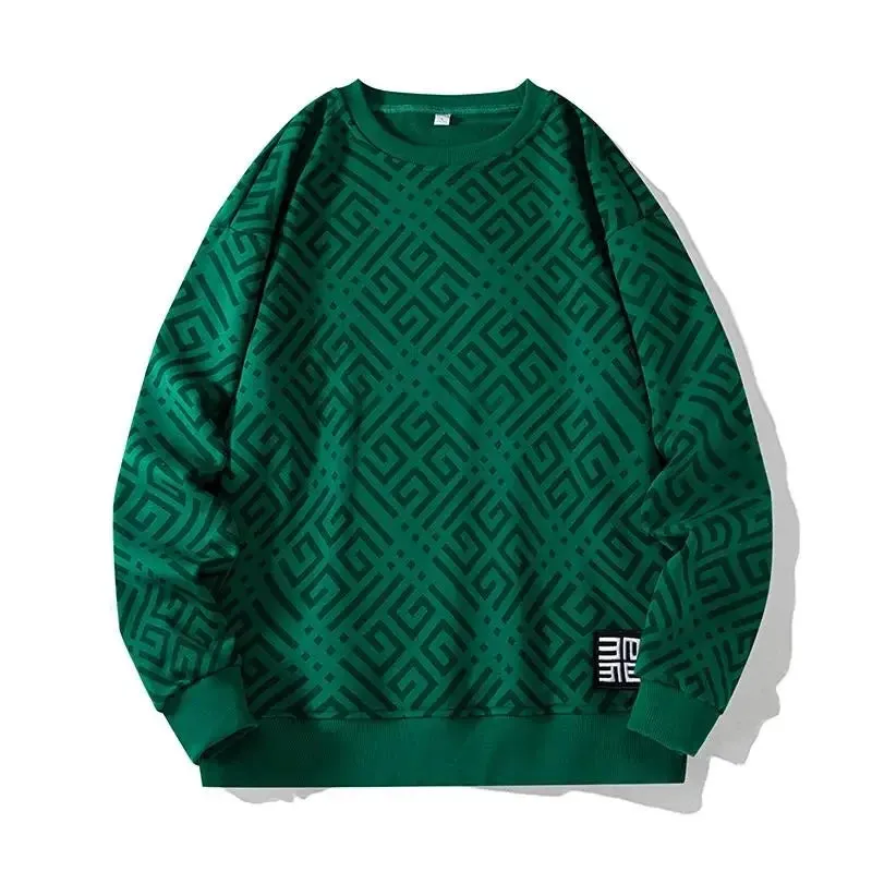 Plus Size Sweatshirt Men Oversize Pullovers Round Neck Long Sleeve Printed Casual Loose Tops Big Size Clothing 135kg 6XL 7XL 8XL