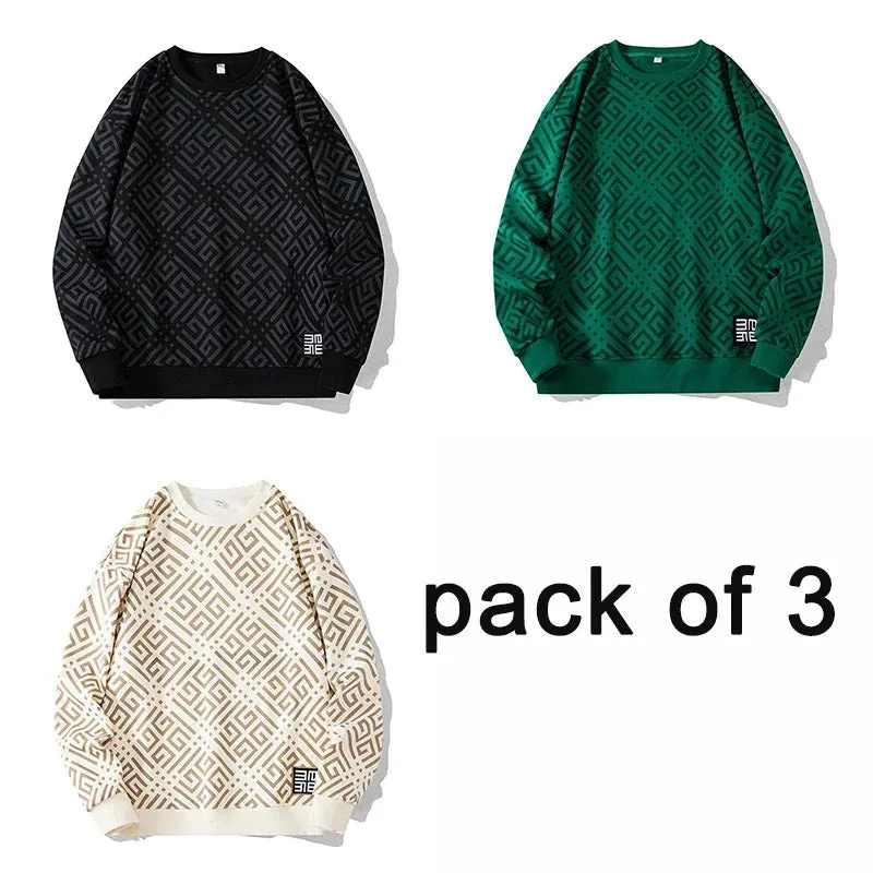 Plus Size Sweatshirt Men Oversize Pullovers Round Neck Long Sleeve Printed Casual Loose Tops Big Size Clothing 135kg 6XL 7XL 8XL