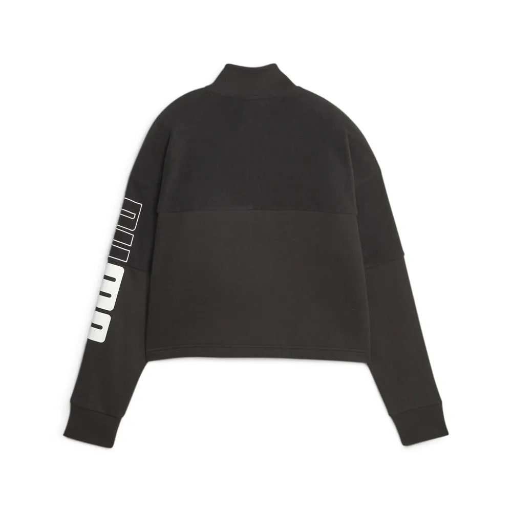 Power Colorblock High Neck Crew Winterized Quarter Zip Sweatshirt