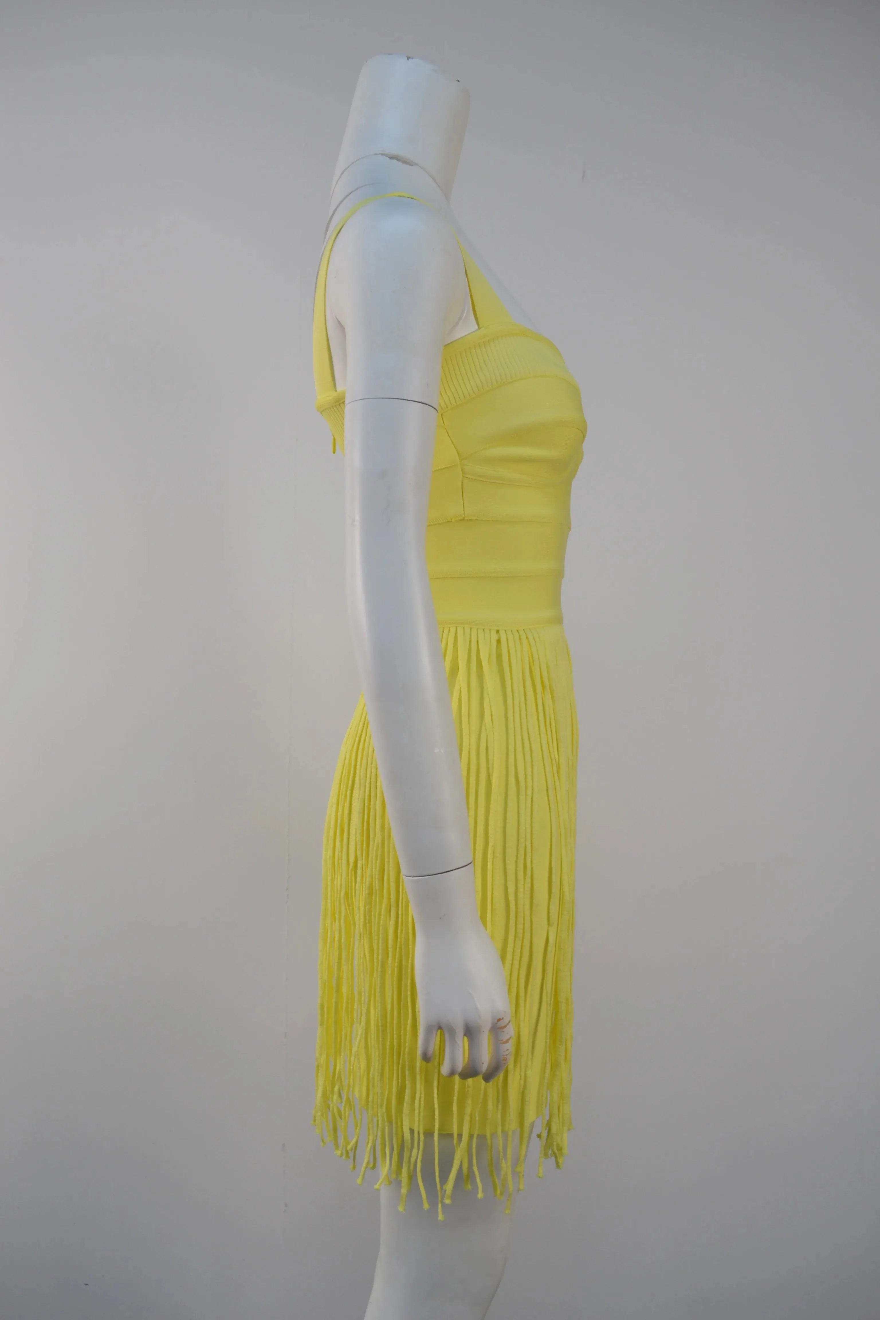 Pre Order:  V-Neck Shoulder Strap Tassel Mini Dress
