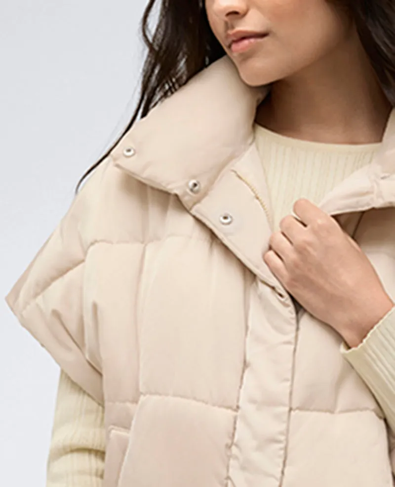 Quilted Oversized Tapered Vest Jacket