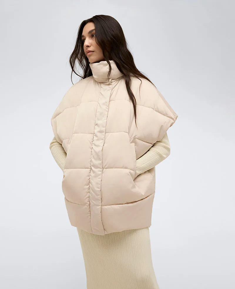 Quilted Oversized Tapered Vest Jacket