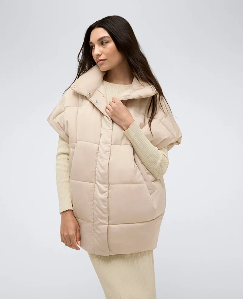 Quilted Oversized Tapered Vest Jacket