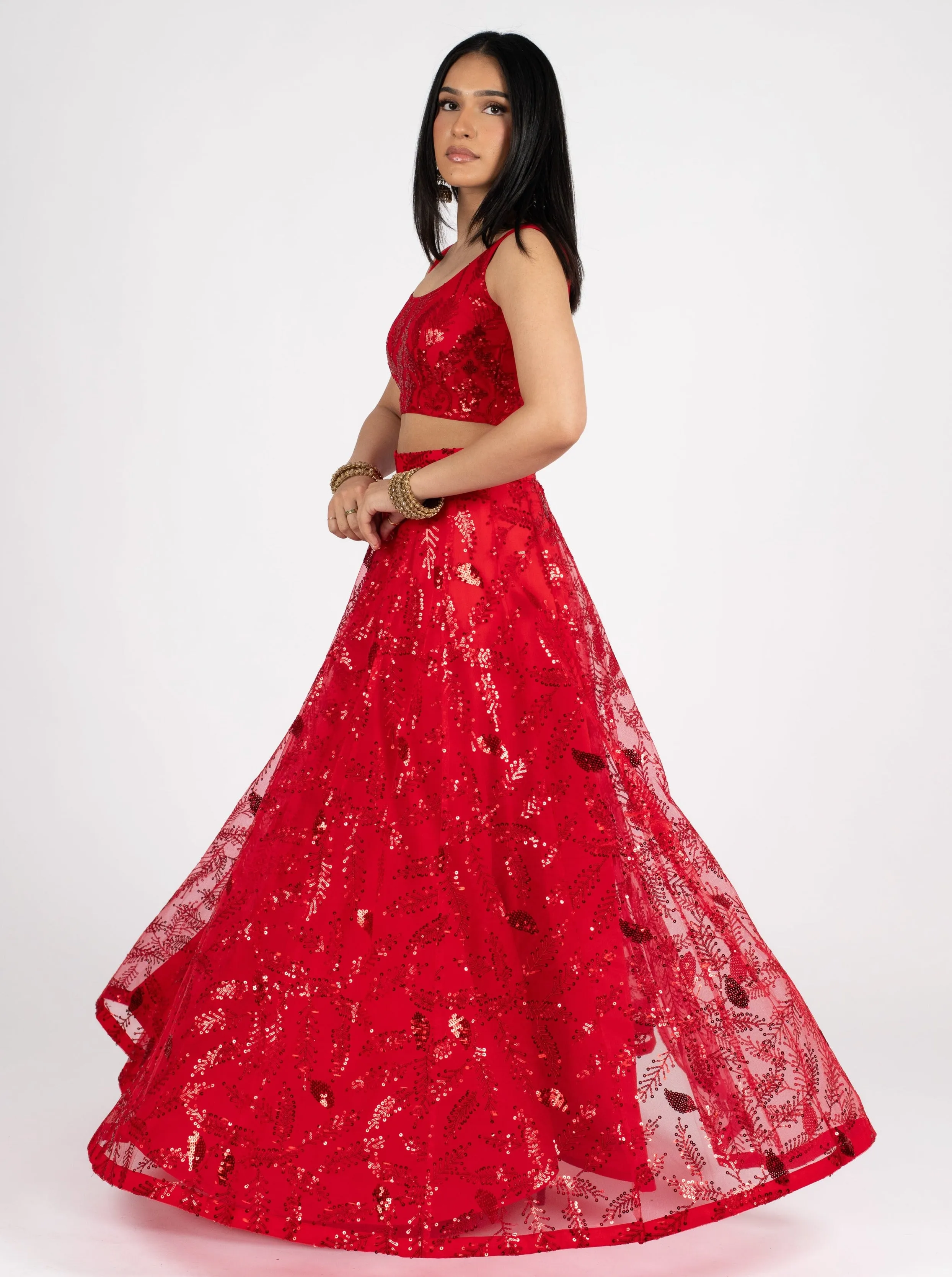 Red Quill Skirt