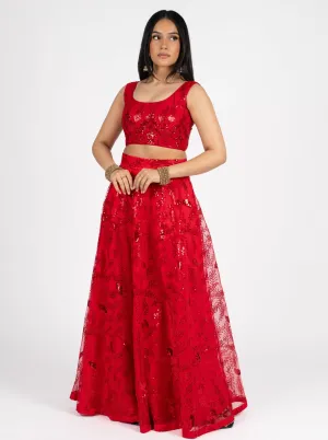 Red Quill Skirt