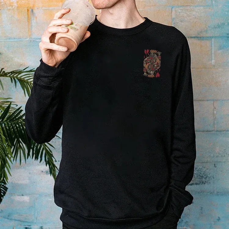 SKELETON POKER KING STREETWEAR CASUAL GRAPHIC WHITE PRINT Sweatshirt