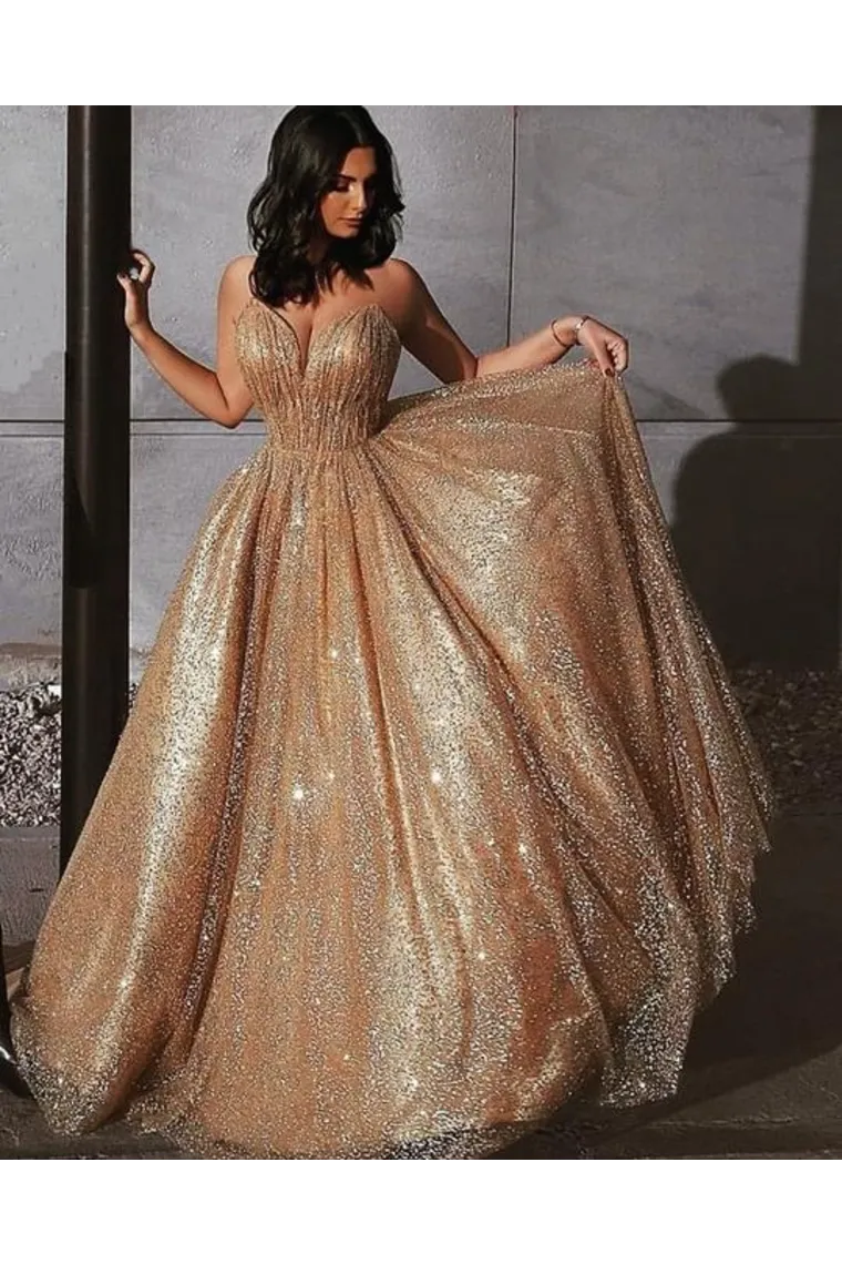 Sparkly A Line Elegant Court Train Prom Dress, Evening Party Dresses