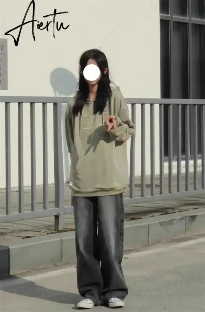 Streetwear Hoodies Women Casual Loose Sweatshirts Woman Harajuku Hip Hop Long Sleeve Cotton Grey Pullover Autumn Winter New