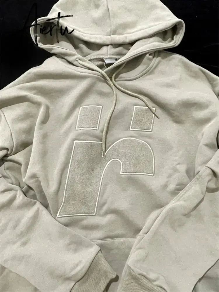 Streetwear Hoodies Women Casual Loose Sweatshirts Woman Harajuku Hip Hop Long Sleeve Cotton Grey Pullover Autumn Winter New