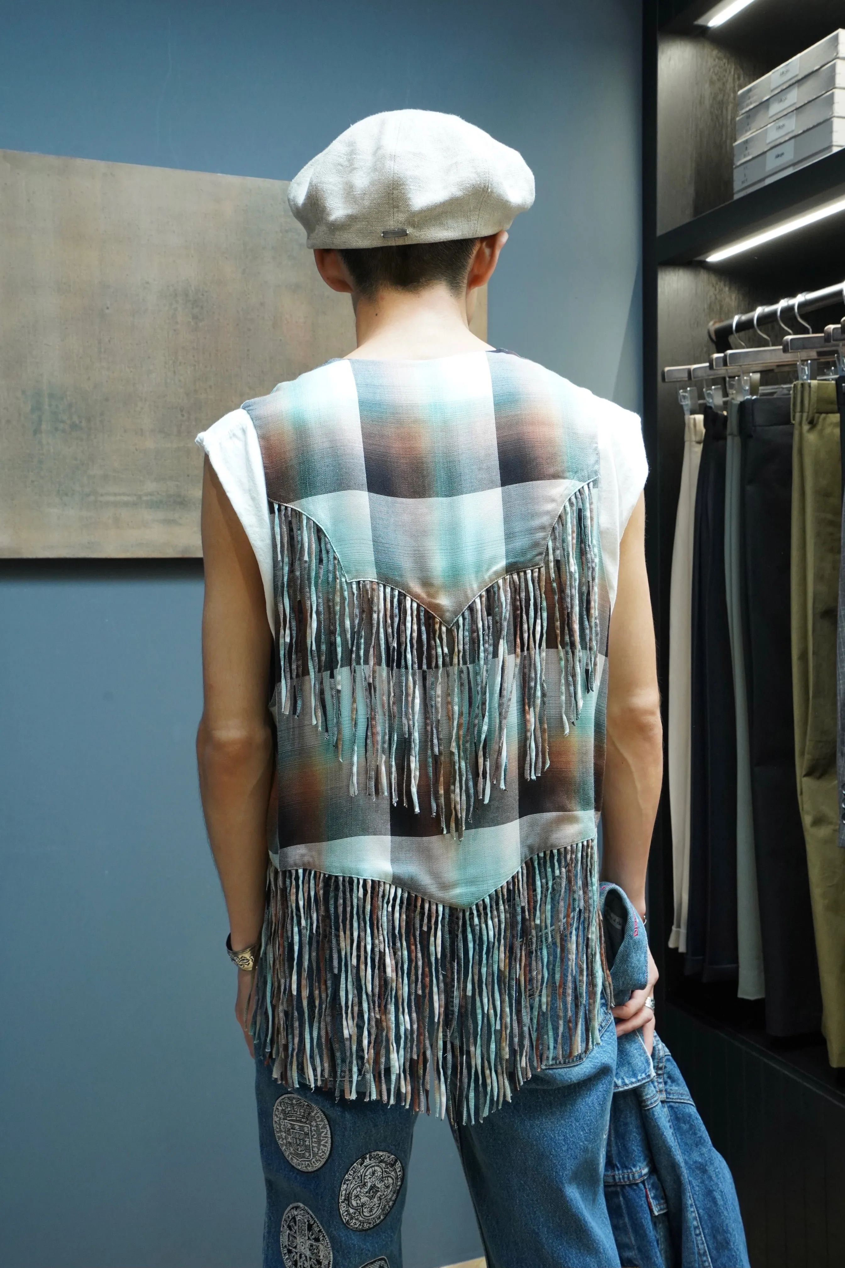 SUGARHILL SUGARHILL Ombre Panama Fringe Vest (GREEN)