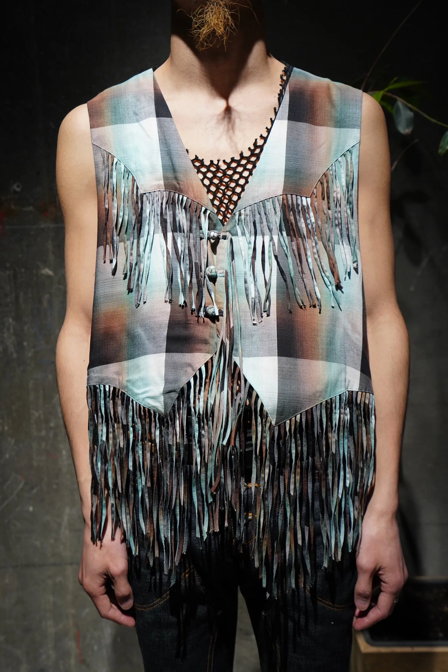 SUGARHILL SUGARHILL Ombre Panama Fringe Vest (GREEN)