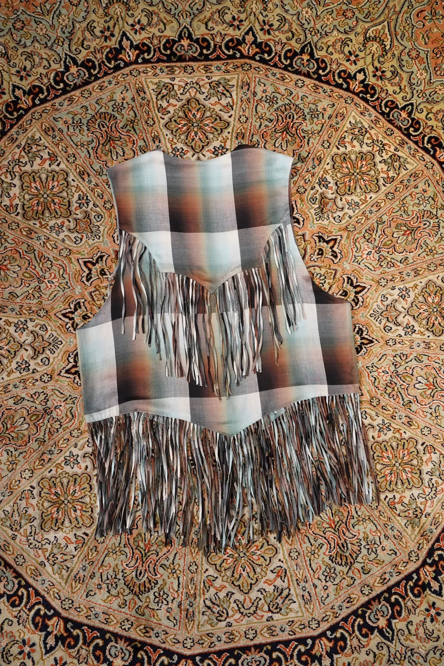 SUGARHILL SUGARHILL Ombre Panama Fringe Vest (GREEN)