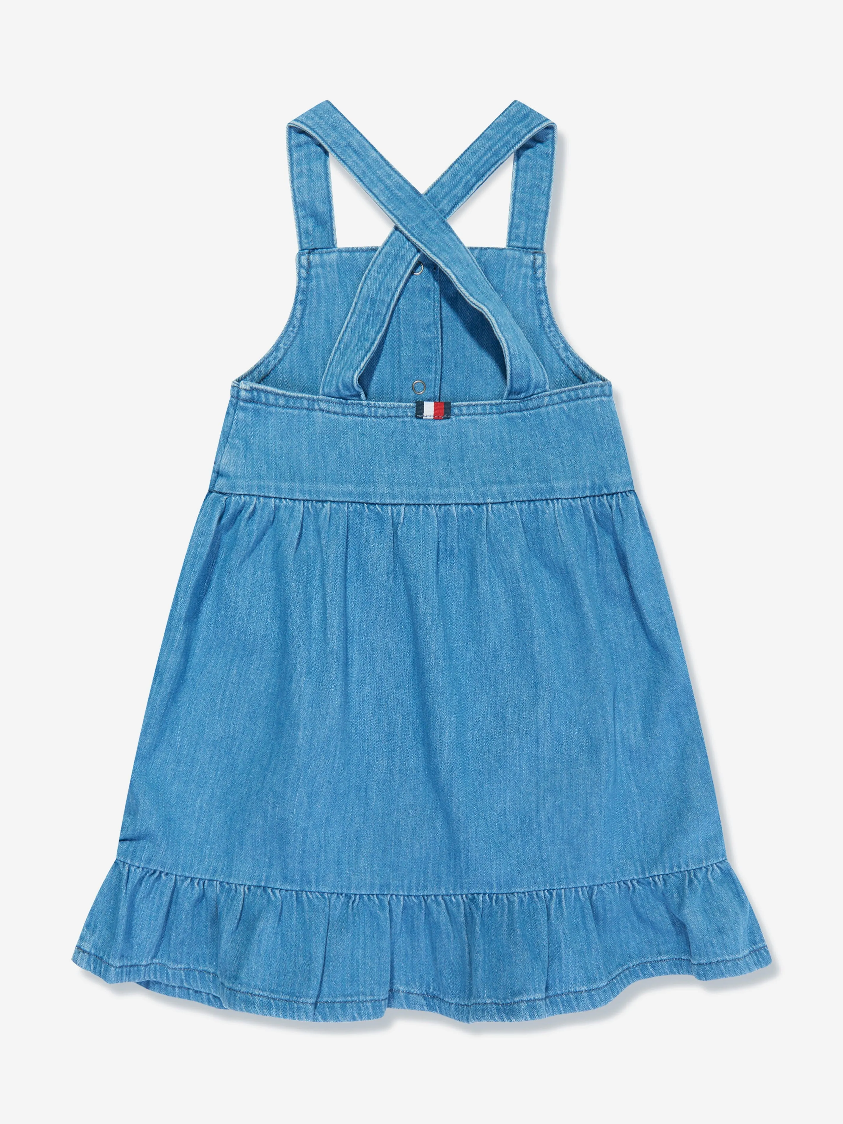Tommy Hilfiger Girls Strappy Summery Denim Dress in Blue