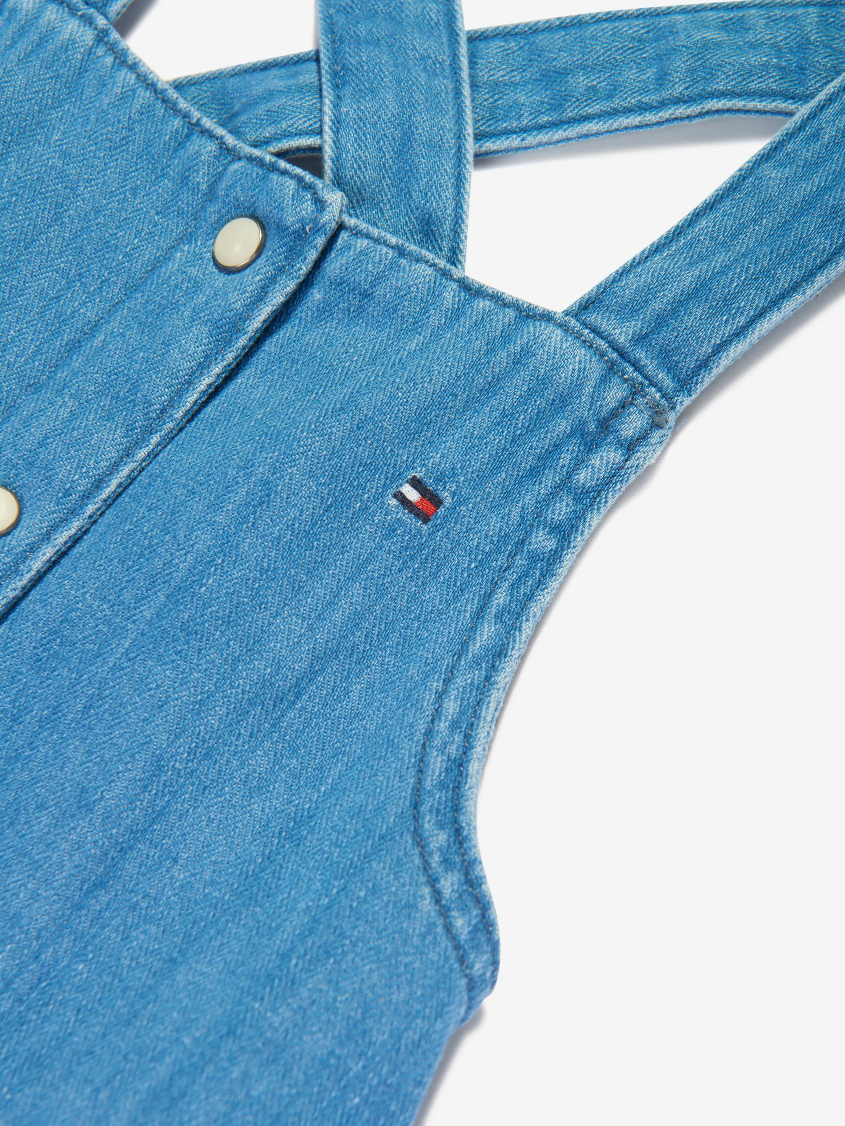 Tommy Hilfiger Girls Strappy Summery Denim Dress in Blue