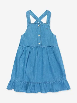 Tommy Hilfiger Girls Strappy Summery Denim Dress in Blue