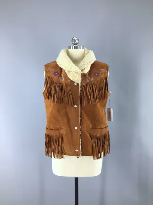 Vintage 1970s William Barry Suede Fringed Vest