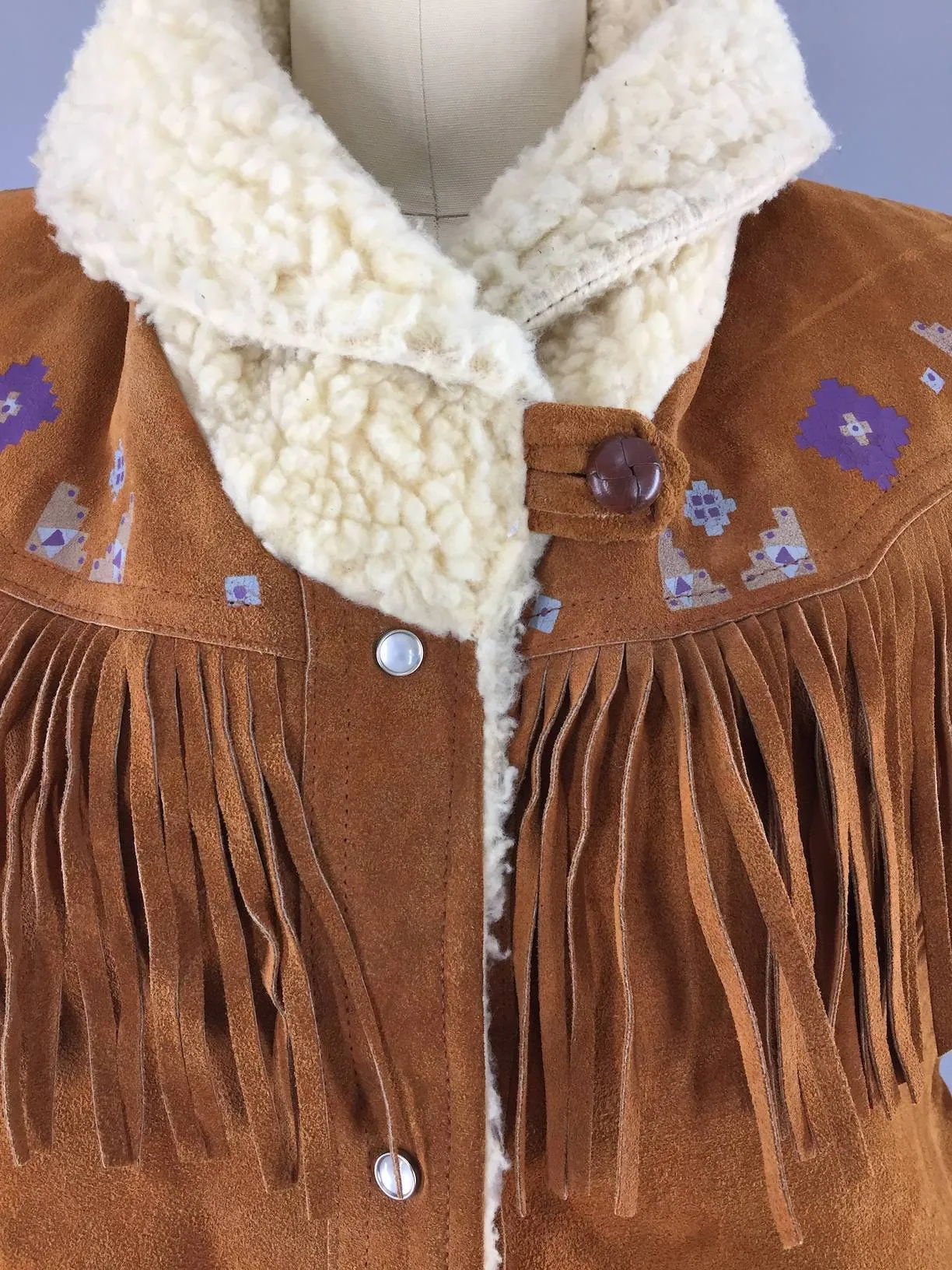Vintage 1970s William Barry Suede Fringed Vest