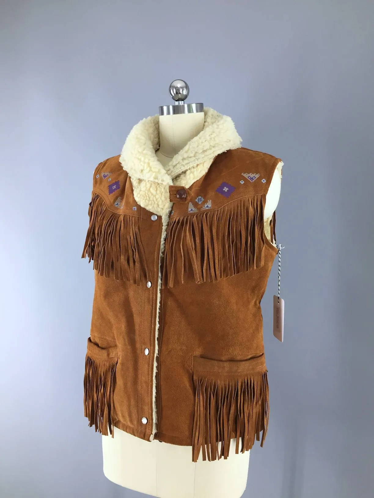 Vintage 1970s William Barry Suede Fringed Vest