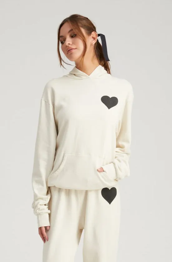 Vintage White Heart Hoodie