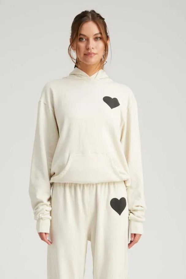 Vintage White Heart Hoodie