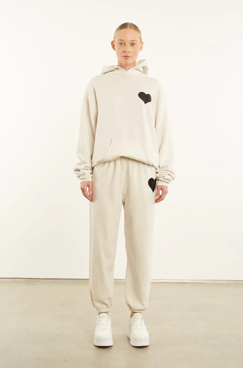 Vintage White Heart Hoodie