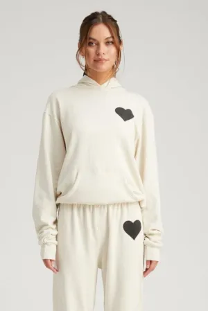 Vintage White Heart Hoodie