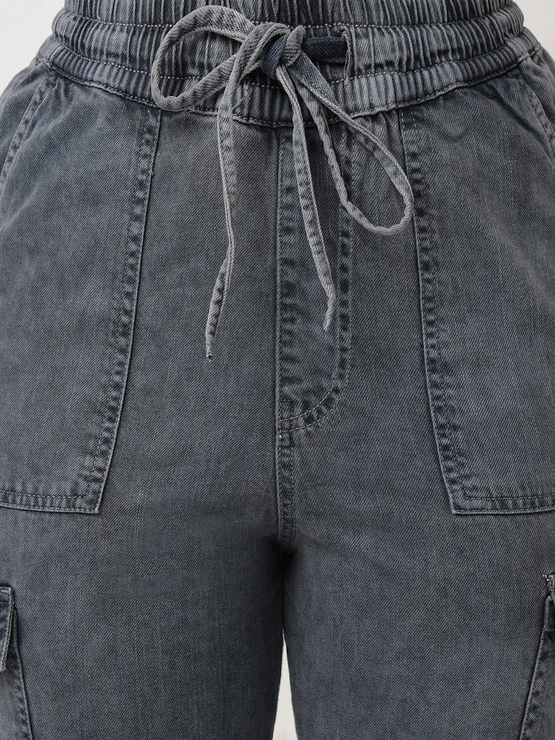 Women High-Rise Denim Jogger