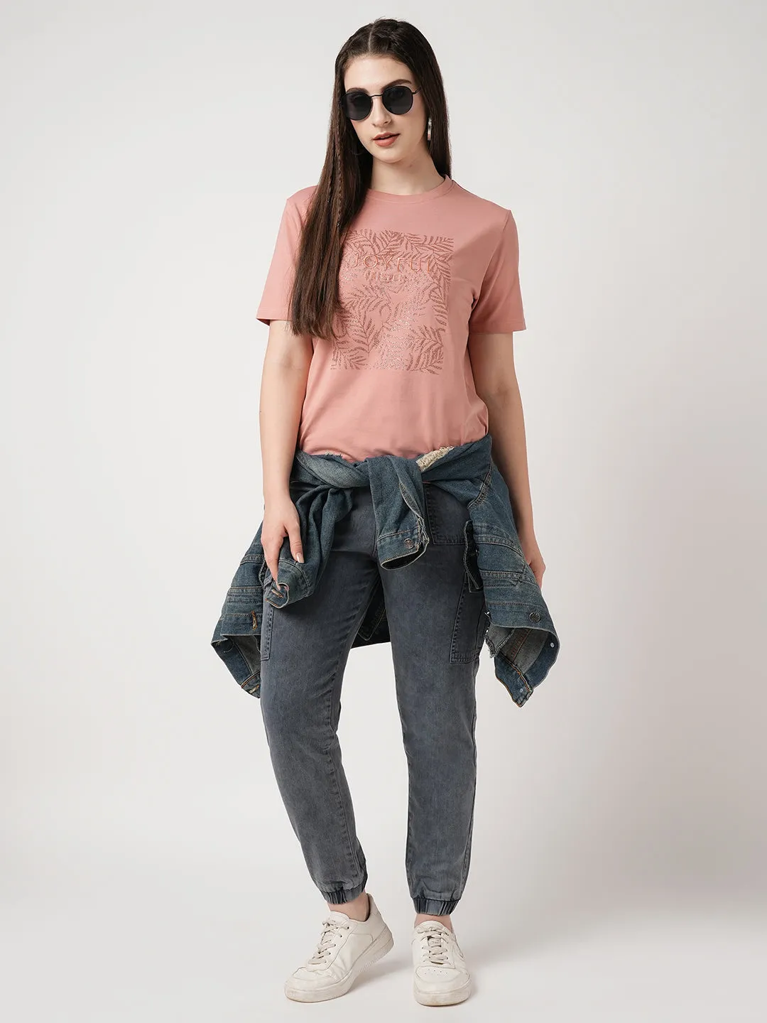 Women High-Rise Denim Jogger