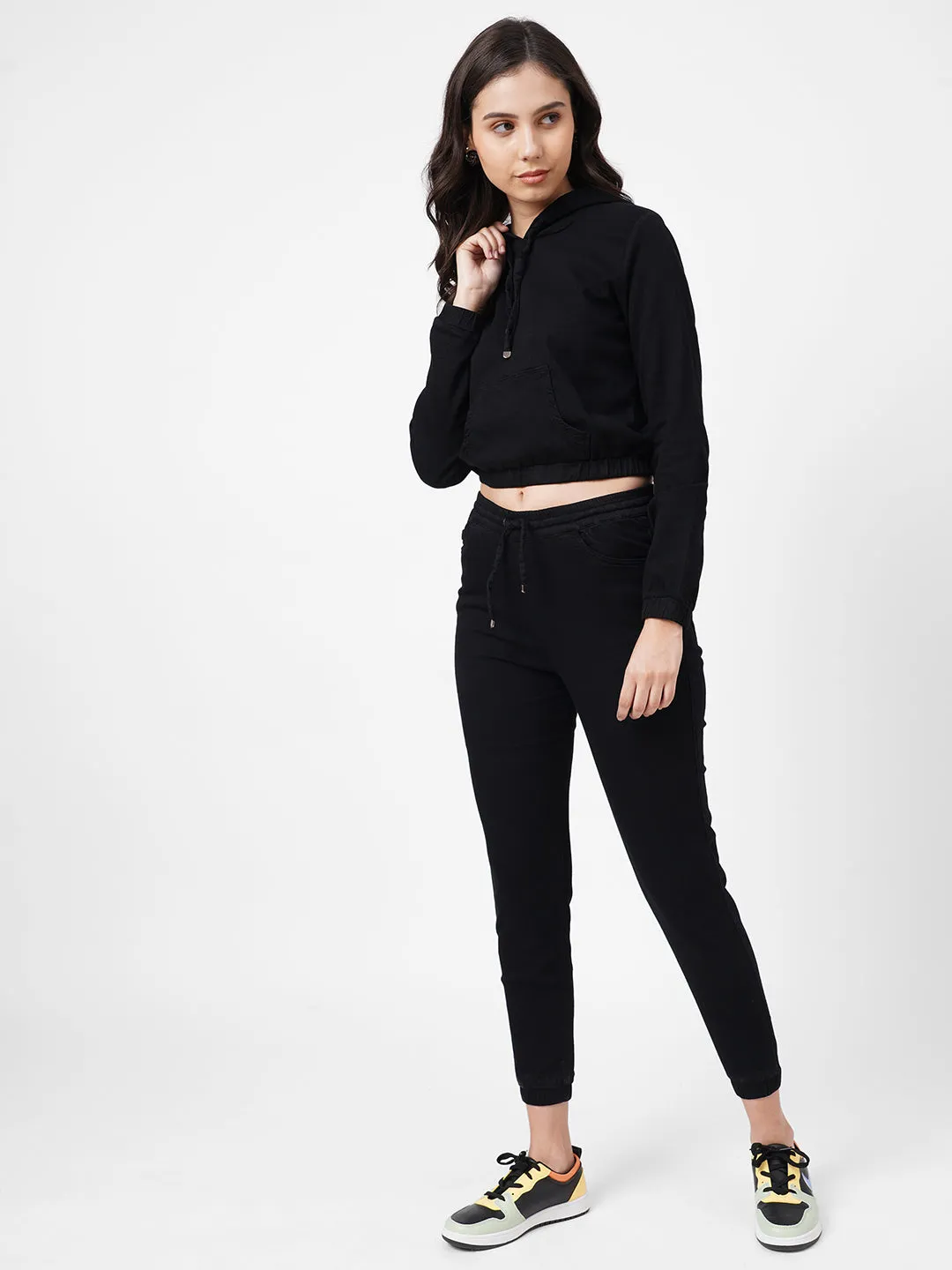Women High-Rise Denim Jogger