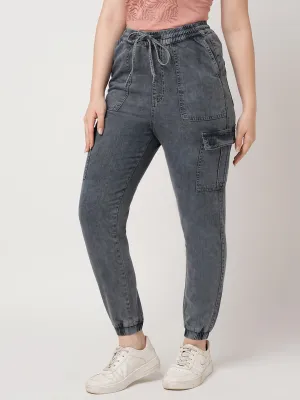 Women High-Rise Denim Jogger