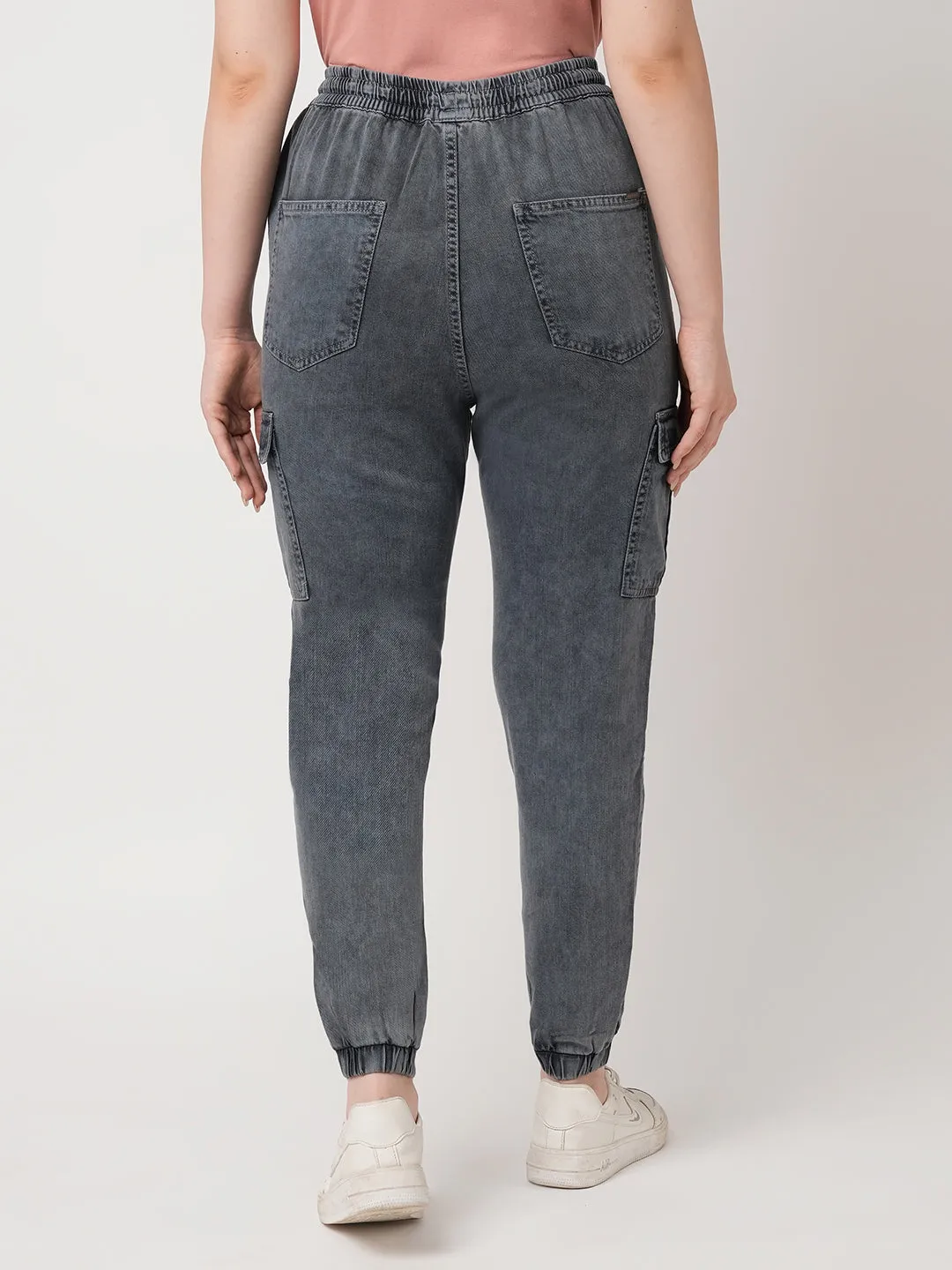 Women High-Rise Denim Jogger