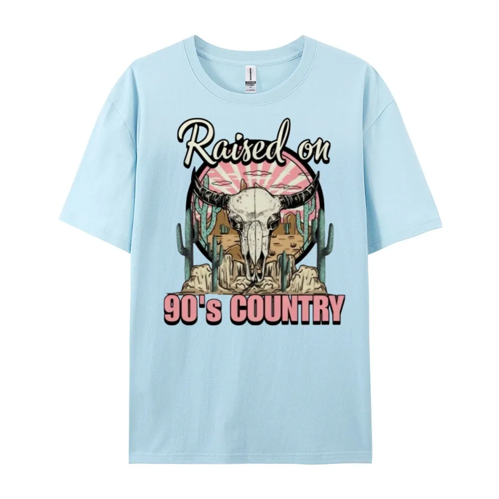 Women Raised On 90's Country Print Graphic T-shirt