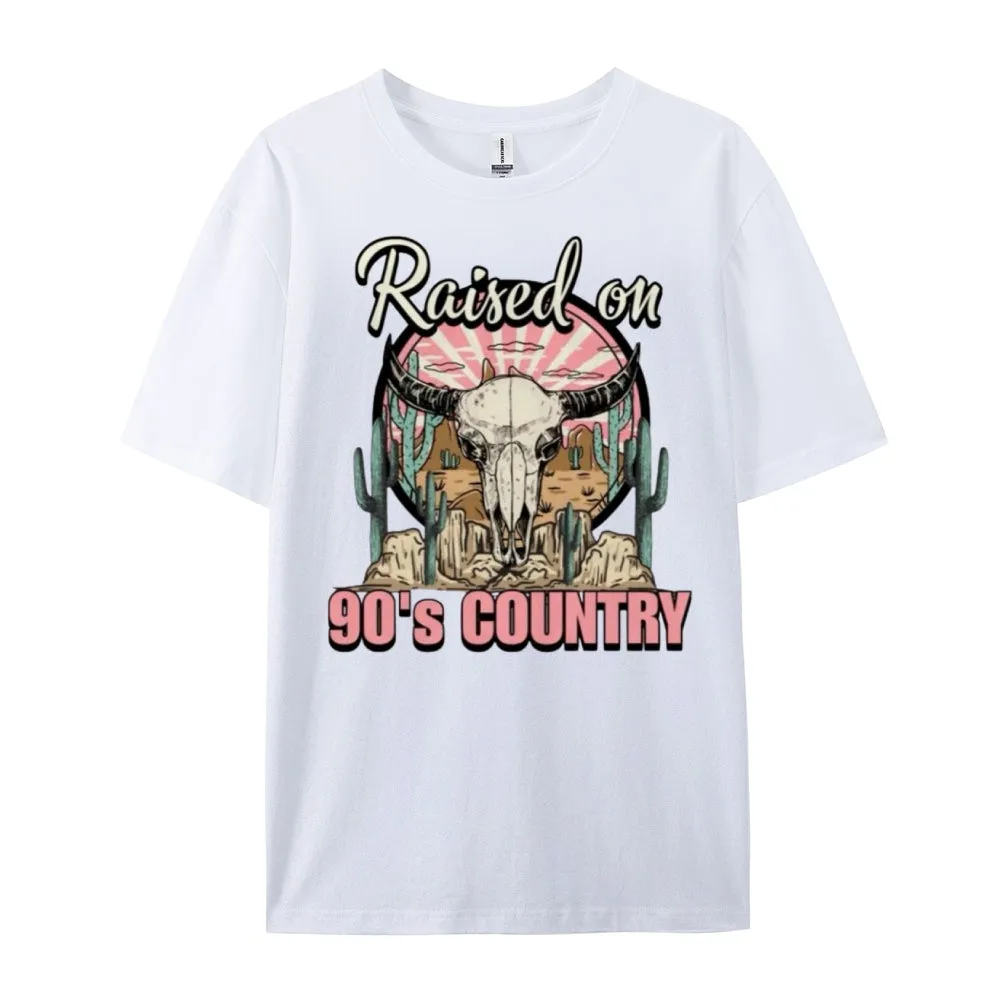 Women Raised On 90's Country Print Graphic T-shirt