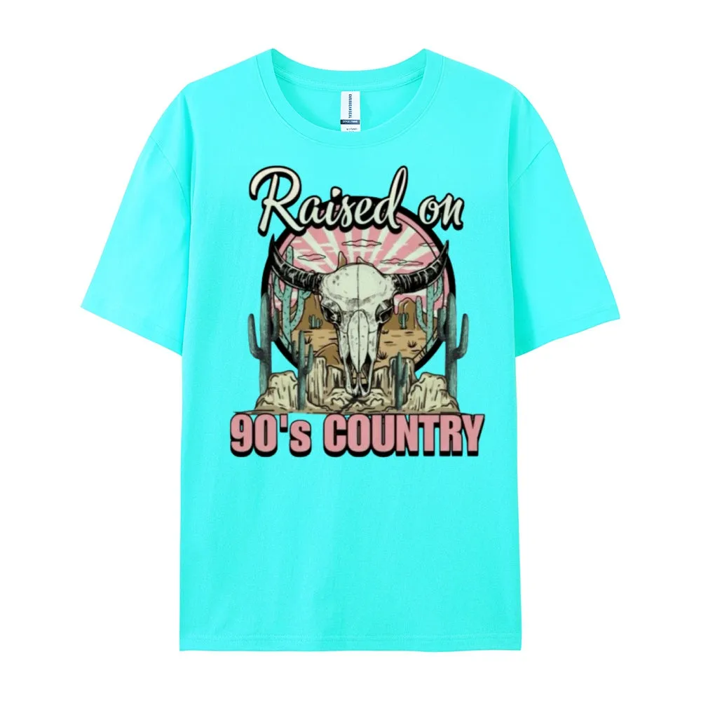 Women Raised On 90's Country Print Graphic T-shirt