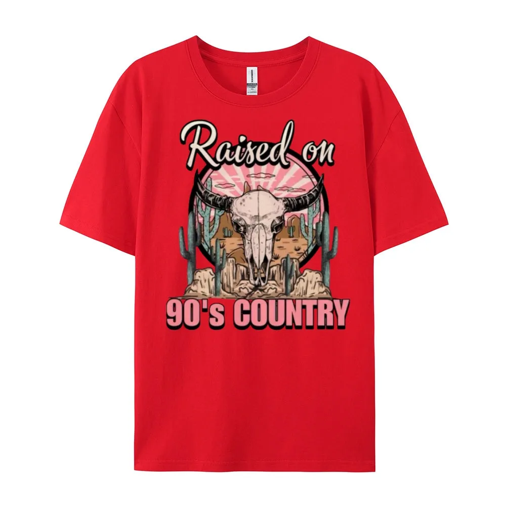 Women Raised On 90's Country Print Graphic T-shirt