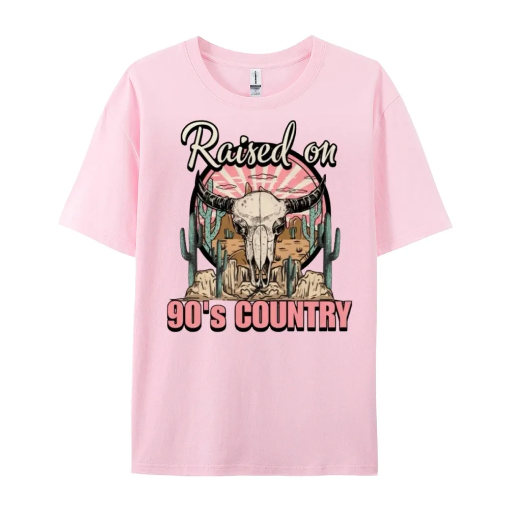 Women Raised On 90's Country Print Graphic T-shirt
