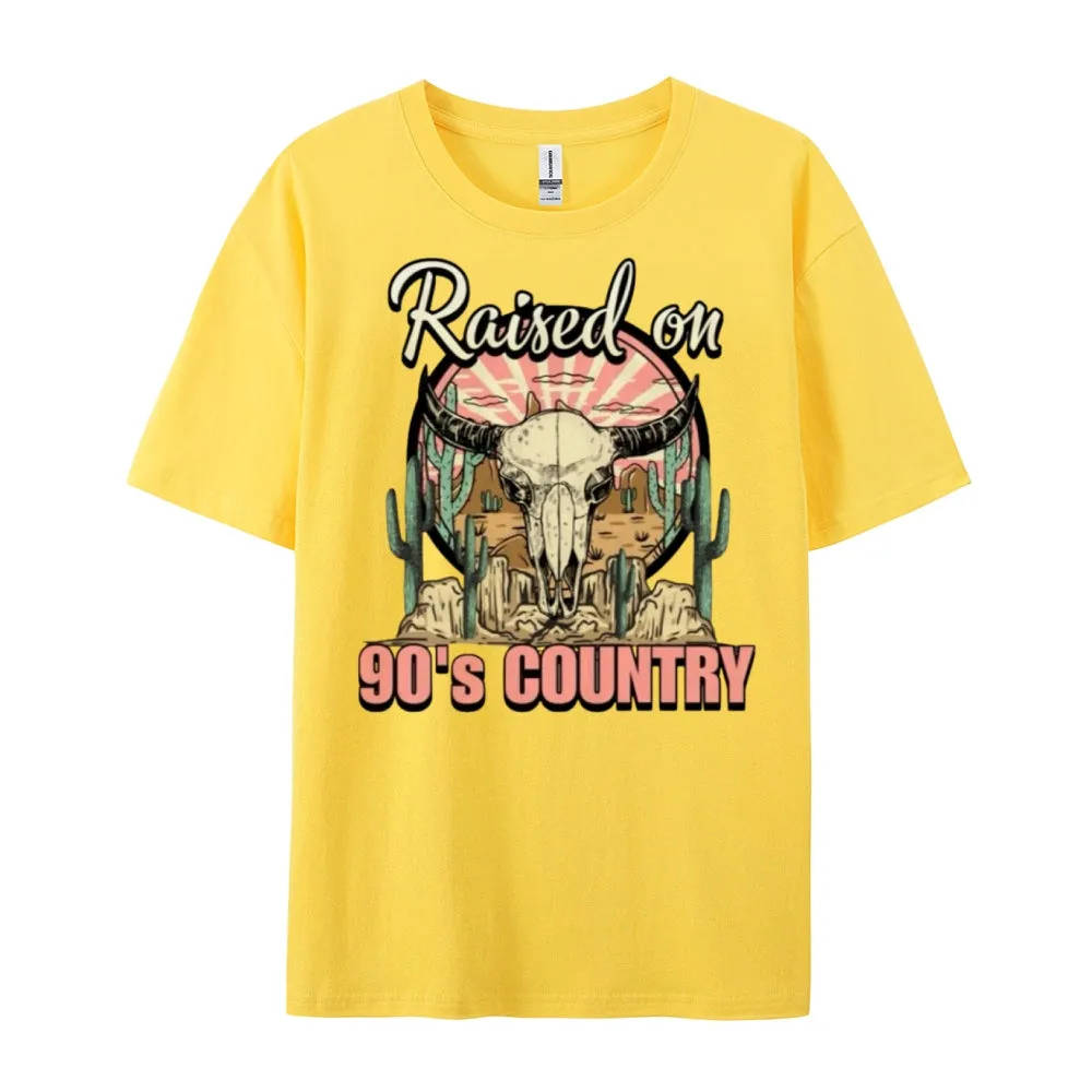 Women Raised On 90's Country Print Graphic T-shirt