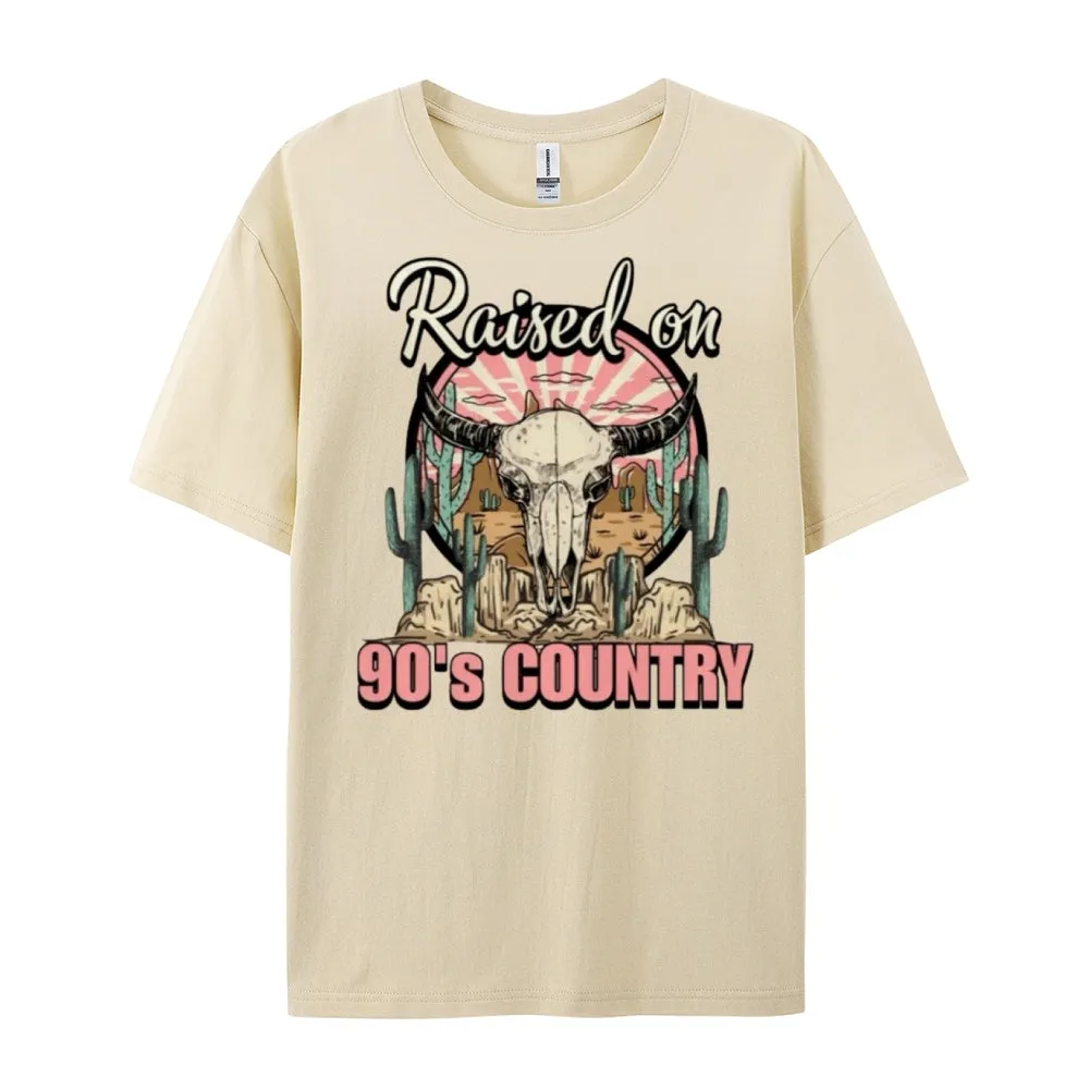 Women Raised On 90's Country Print Graphic T-shirt