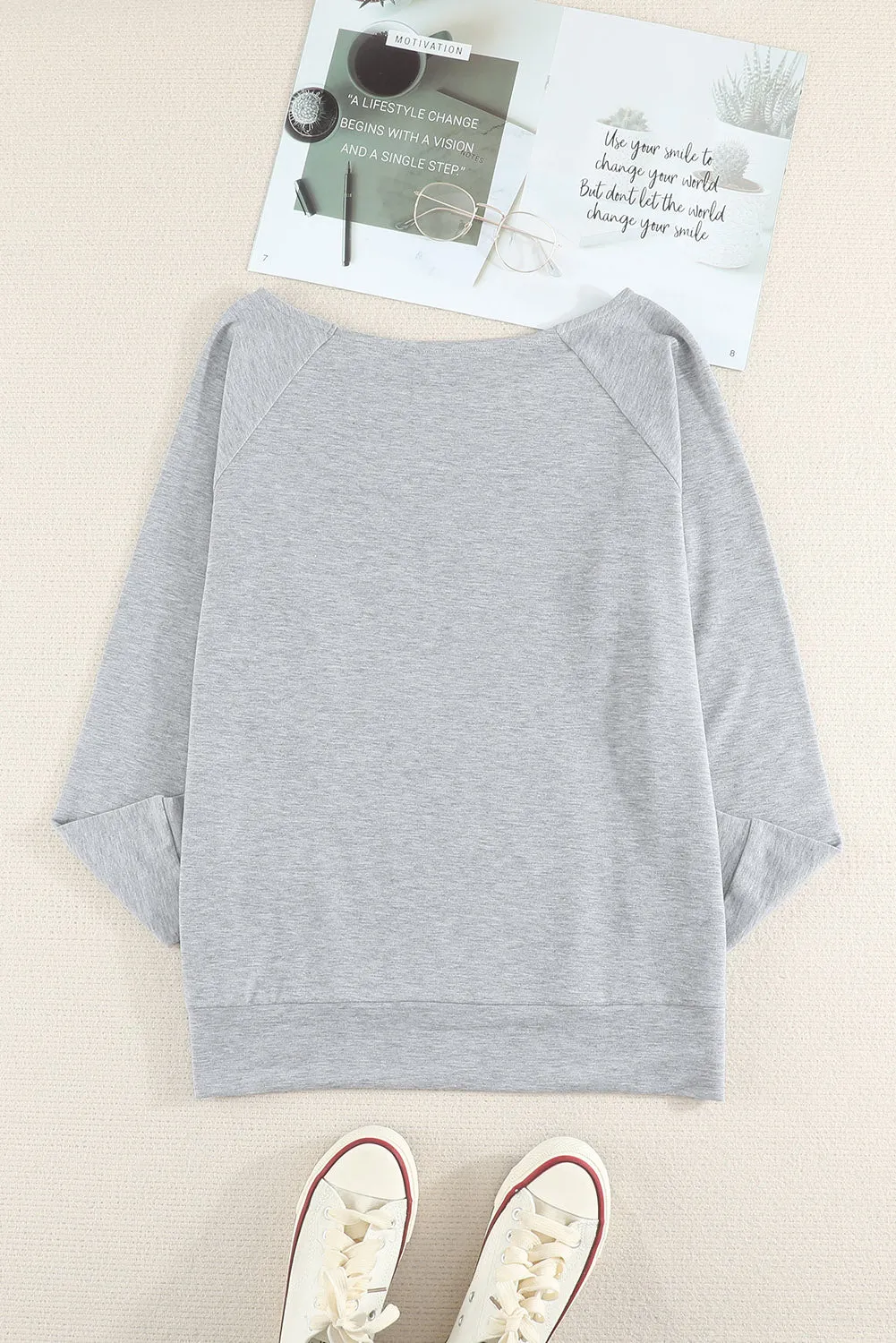 Womens Plaid Christmas Tree Grey Sweatshirt Long Sleeve Tops